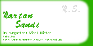 marton sandi business card