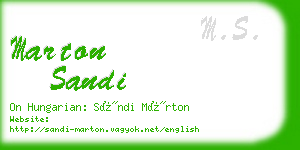 marton sandi business card